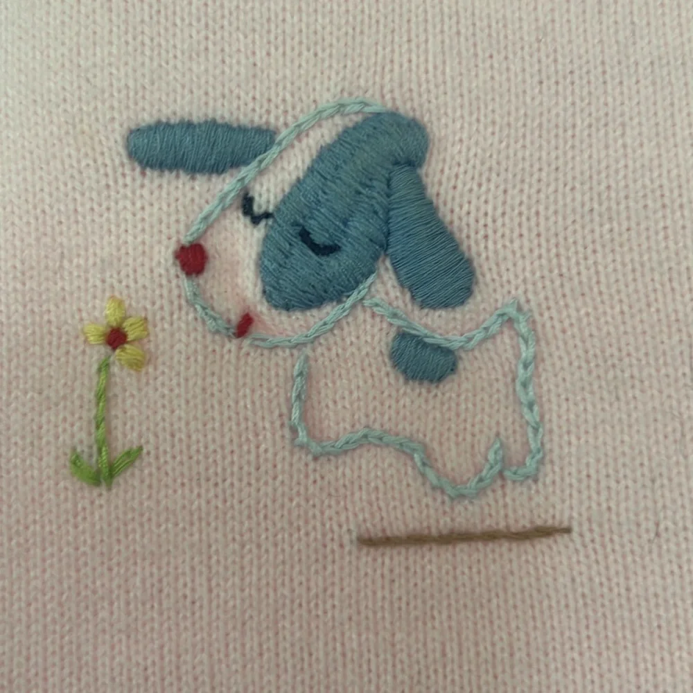 Lord & Taylor Infant Pink Sweater dress with Embroidered Animals - Picture 6 of 6